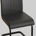 Modern Dining Chairs,Pu Faux Leather High Back Upholstered Side Chair With C Shaped Tube. Black Metal Legs For Dining Room Kitchen Vanity Patio Club Guest Office Chair Set Of 2 Grey Pu Grey Foam Pu