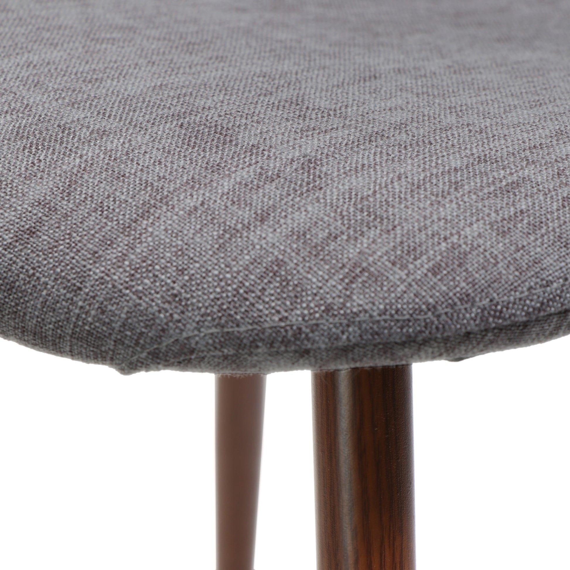 Mid Century Dining Chair Fabric Upholstered Chair With Dark Walnut Wood Finished Metal Legs Set Of 2 , Light Grey Light Grey Polyester Solid Back Set Of 2 Fabric