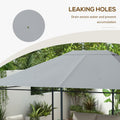 Outsunny 10' X 13' Gazebo Canopy Replacement, Outdoor Gazebo Cover Top Roof Replacement With Vents And Drain Holes, Top Cover Only , Light Gray Gray Polyester