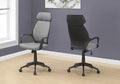 Office Chair, Adjustable Height, Swivel, Ergonomic, Armrests, Computer Desk, Work, Grey Fabric, Black Metal, Contemporary, Modern Grey Foam Polyester