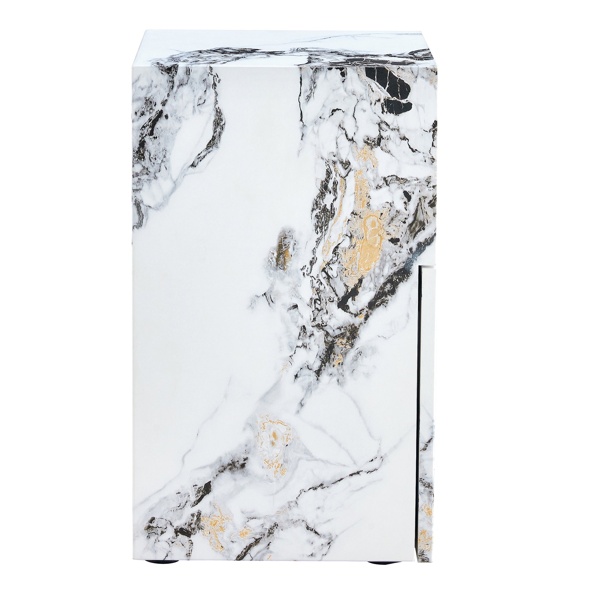 Compact Mdf Coffee Table: 11.81X11.81X19.69 Inches, Stylish Texture Design White Mdf
