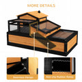 Pawhut 3 Room Tortoise House Habitat With Balcony & 2 Stories, Indoor Outdoor Wooden Tortoise Enclosure With Ladder, Tray, Openable Roof, Large Reptile Cage, 44