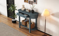 Elegant Retro Console Table With Curved Design And Smooth Glaze For Entryways, Living Rooms And Hallways Navy Navy Solid Wood Mdf