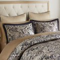 12 Piece Comforter Set With Cotton Bed Sheets Black King King Black Cotton