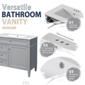 36'' Bathroom Vanity With Medicine Cabinet, Modern Bathroom Storage Cabinet With 2 Soft Closing Doors And 4 Drawers, Single Sink Bathroom Vanity Grey Bathroom Ceramic,Solid Wood Mdf