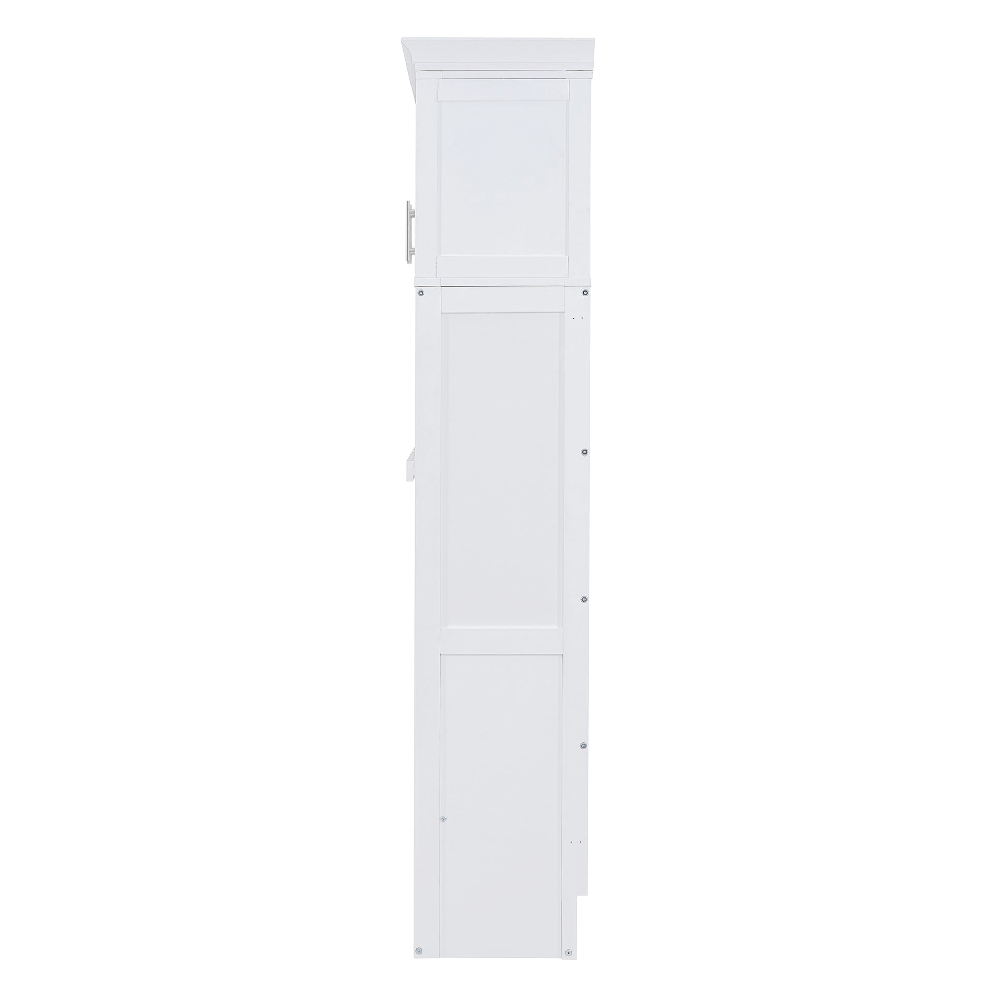 Queen Size Murphy Bed Wall Bed With Top Cabinets,White Queen White Plywood