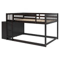 Full Over Full Bunk Bed With 4 Drawers And 3 Shelves Espresso Full Espresso Solid Wood