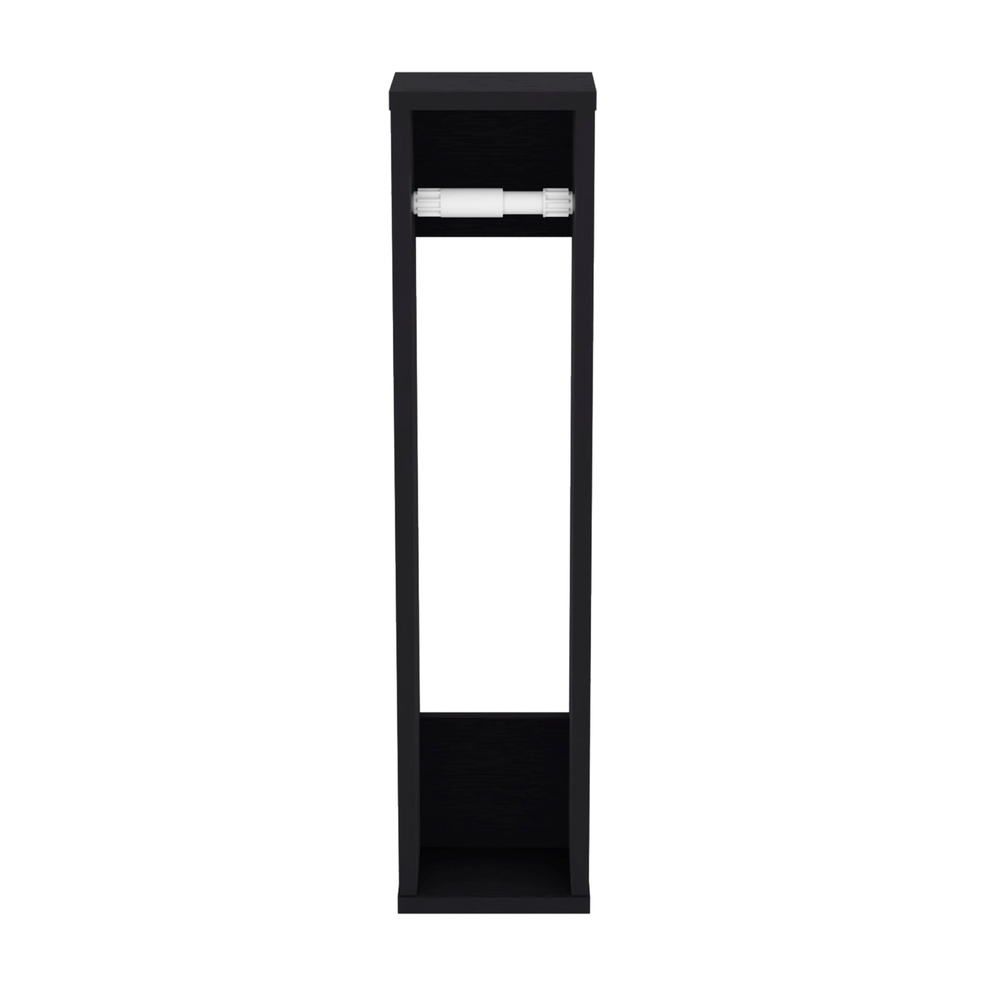 Bali 28" High Toilet Paper Holder Narrow Shelf Organizer For Bathroom, Living Room, Kitchen Black Bathroom Freestanding Modern Particle Board