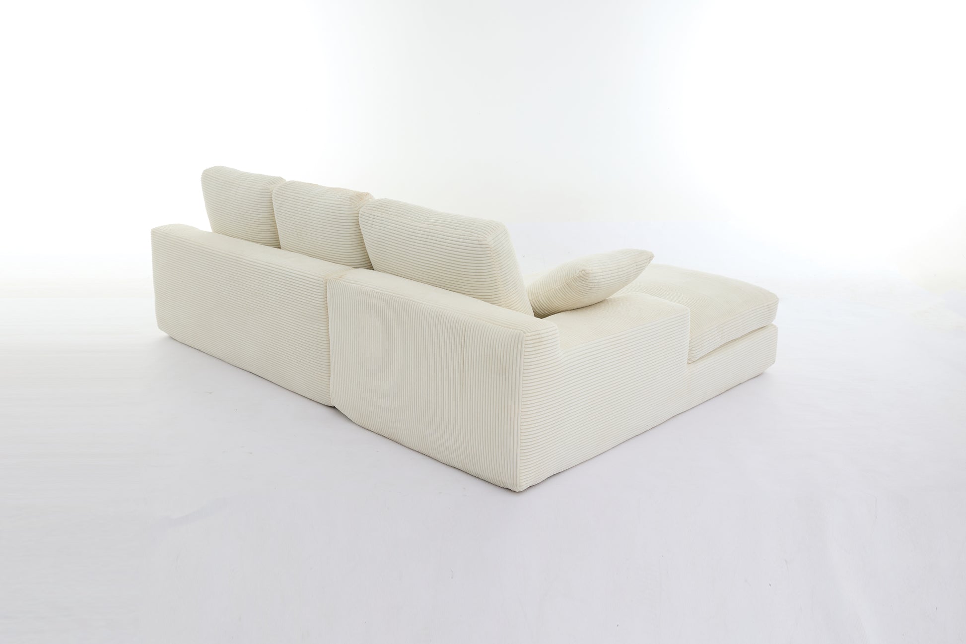 99*69" Modular Sectional Living Room Sofa Set, Modern Minimalist Style Couch, Upholstered Sleeper Sofa For Living Room, Bedroom, 2 Pc Free Combination, Installation Free Sofa, L Shape, White White Primary Living Space Soft Minimalist,Modern Foam Spring 4
