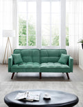 Sofa Bed Sleeper, Large Size, Usb Charging Port, Chenille Fabric Folding Futon Recliner For Living Room Furniture Apartment Bedroom Office Small Spaces, Green Green Brown Wood Primary Living Space Medium Soft Tufted Back Modern Foam Solid Wood 2 Seat