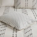 3 Piece Cotton Jacquard Duvet Cover Set Queen Ivory Cotton