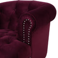 La Rosa Victorian Tufted Upholstered Accent Chair, Burdy Velvet Burgundy Foam Velvet