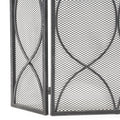 Fire Screen Black Silver Iron