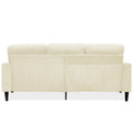 Modern Design Chenille 3 Seat L Shape Sectional Sofa With Storage Chaise For Apartment, Studio, Office,Living Room,L Shape Off White Off White Chenille Metal Primary Living Space Soft Modern Foam