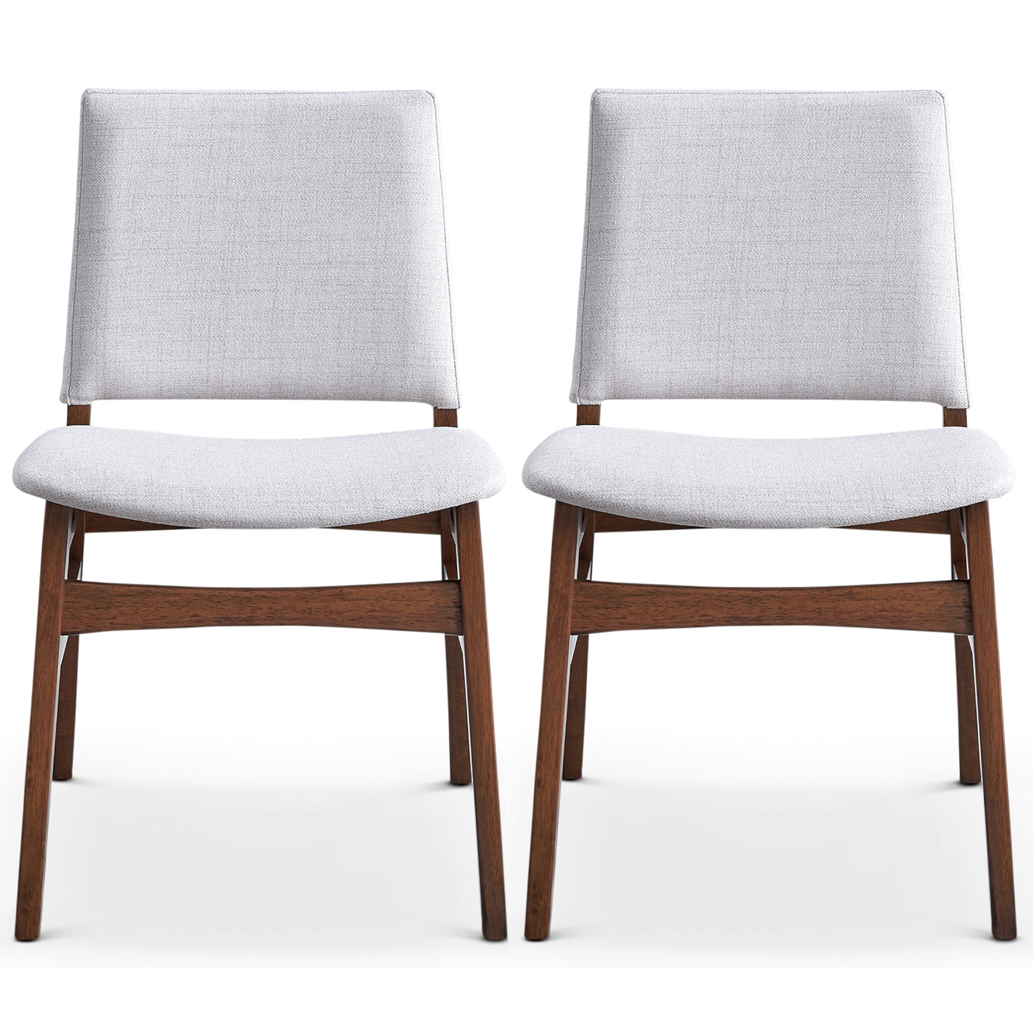 Gusto Fabric Dining Chair In Light Gray Set Of 2 Solid Brown,Light Gray Brown Dining Room Foam Wipe Clean Dining Chairs Foam Fabric,Solid Wood