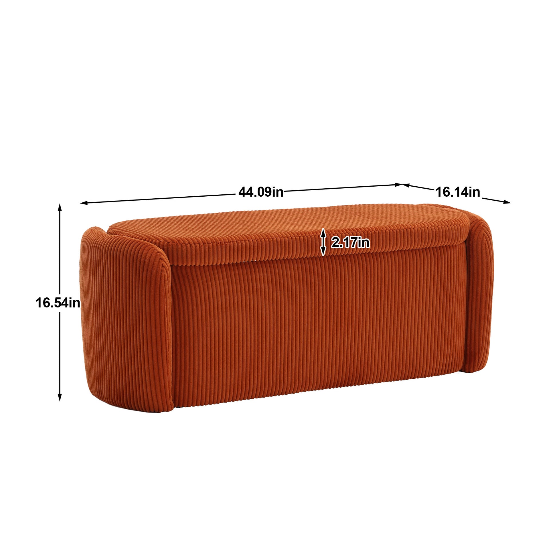 Coolmore Storage Ottoman,Bedroom End Bench,Upholstered Fabric Storage Ottoman With Safety Hinge, Entryway Padded Footstool, Ottoman Bench For Living Room & Bedroom Orange Orange Foam Velvet