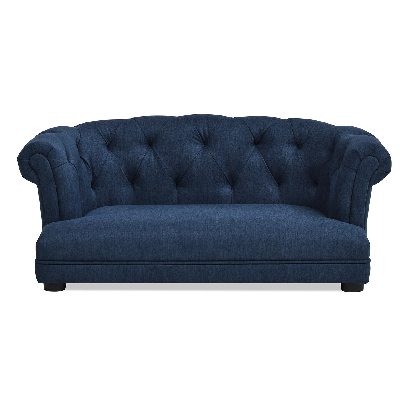 Kiki 36.5" Chesterfield Dog Sofa Bed, Medium, Pacific Blue Stain Resistant High Performance Polyester Blue Foam Polyester