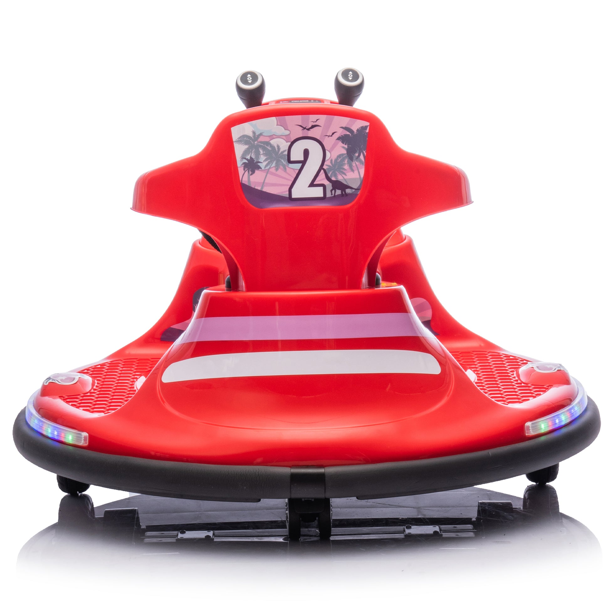 12V Kids Ride On Bumper Car W Parents Control,Rotate 360 Degrees,Two Handed Switch For Direction Control,Bumper Strip,Light Belt,Mp3 Music,Bluetooth,Provide A Speed Of 0.75Mph For Kids Of 2 5 Red 50