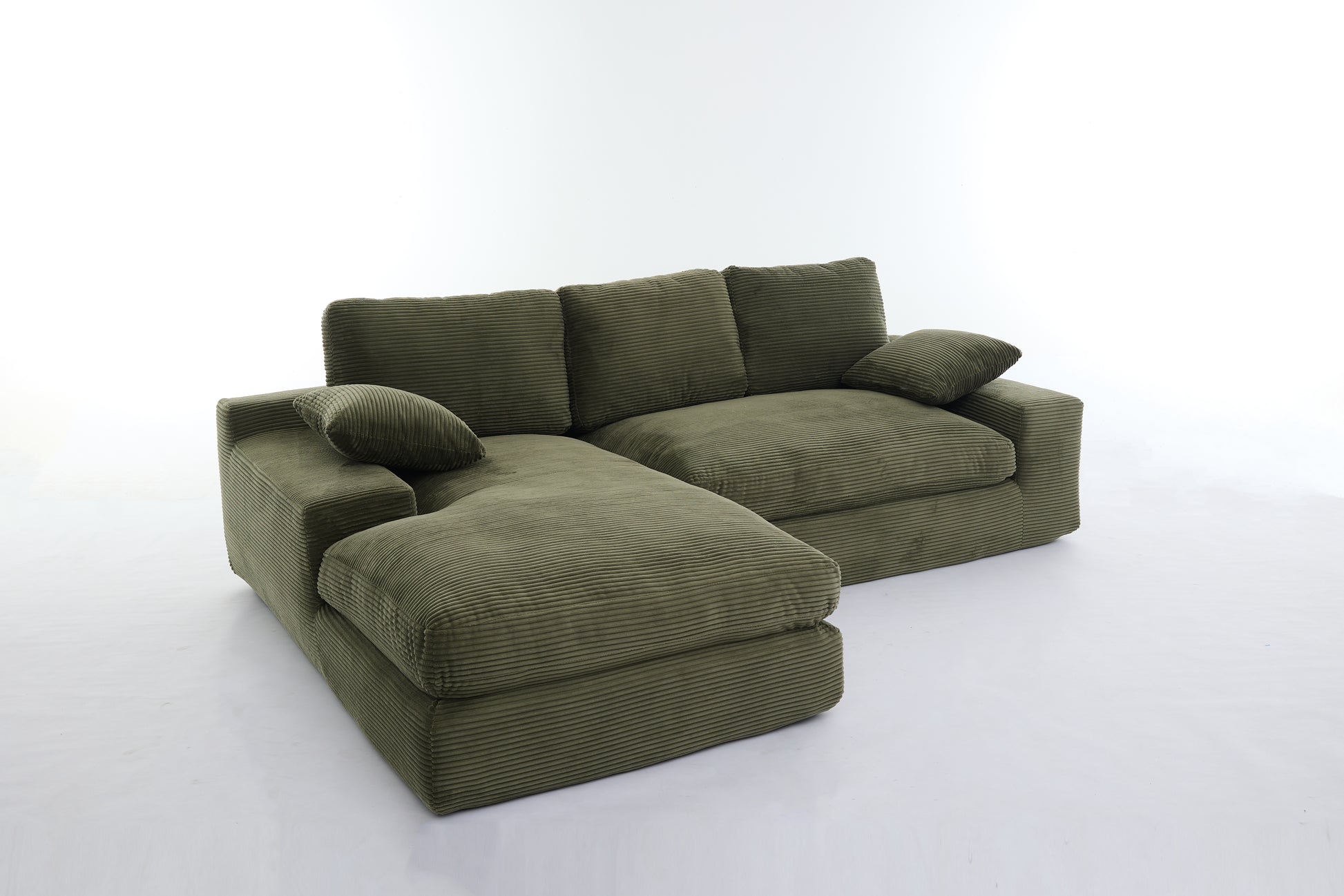 99*69" Modular Sectional Living Room Sofa Set, Modern Minimalist Style Couch, Upholstered Sleeper Sofa For Living Room, Bedroom, 2 Pc Free Combination, Installation Free Sofa, L Shape, Army Green