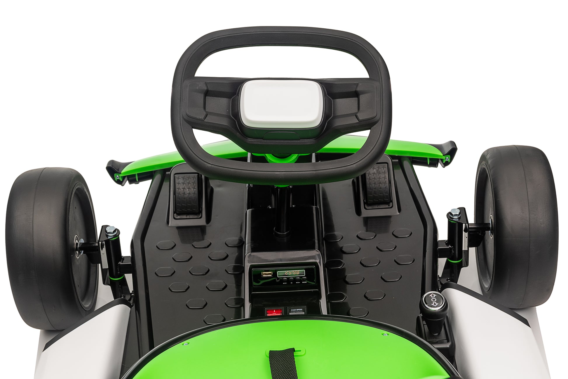 Ride On Go Kart For Kids, 24V7Ah Battery 150W*2 Motors, High Speed Drifting Car, Forward And Backward, Bluetooth, Slow Start Function,High Low Speeds,Music,Mp3,Usb, Horn,Max Load 110Lbs,Green Green