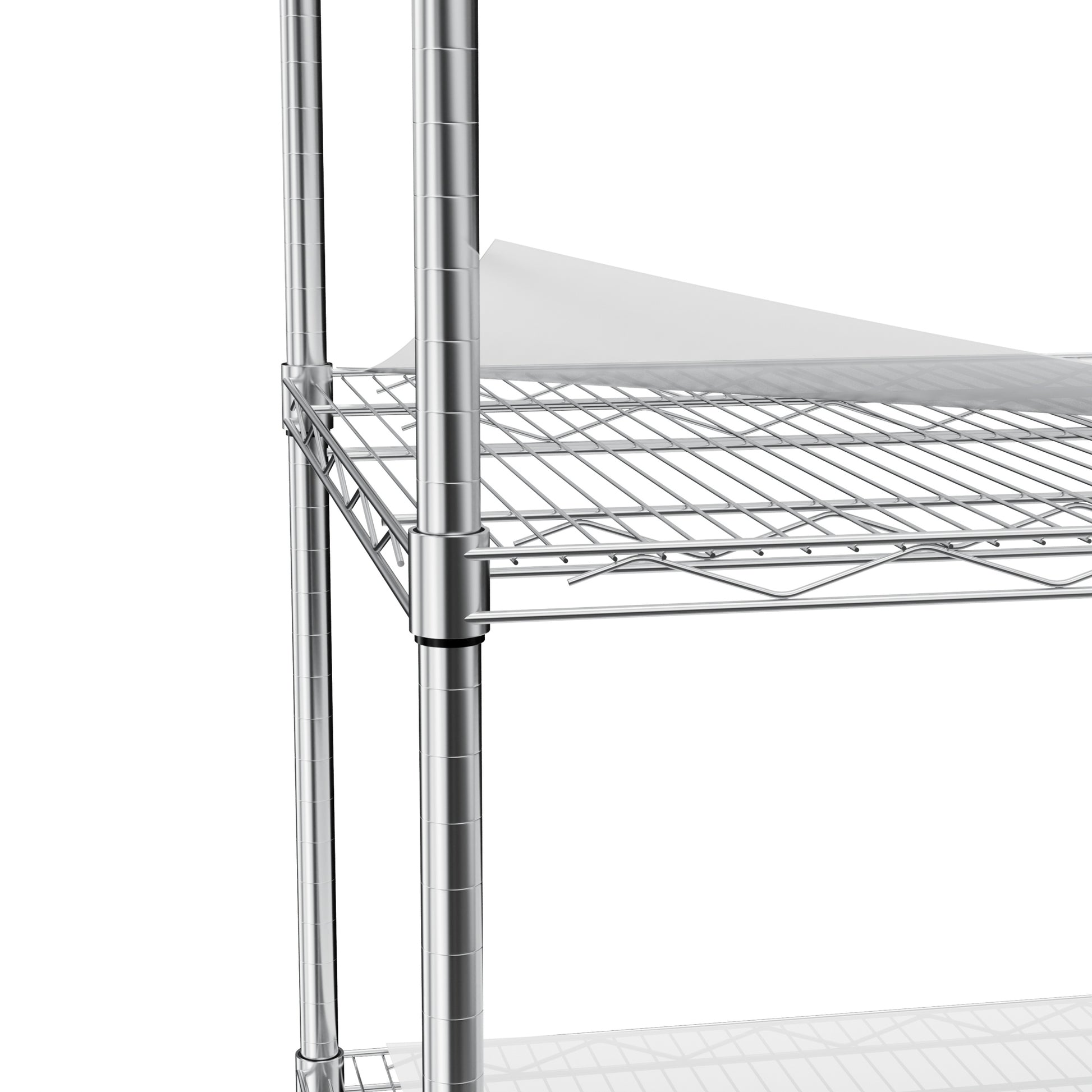 5 Tier Heavy Duty Adjustable Shelving And Racking, 300 Lbs. Per Wire Shelf, With Wheels, Adjustable Feet And Shelf Liners, For Warehouses, Supermarkets, Kitchens, Etc. 59.45 "L 24.02 "W 71.65 "H Silver Steel