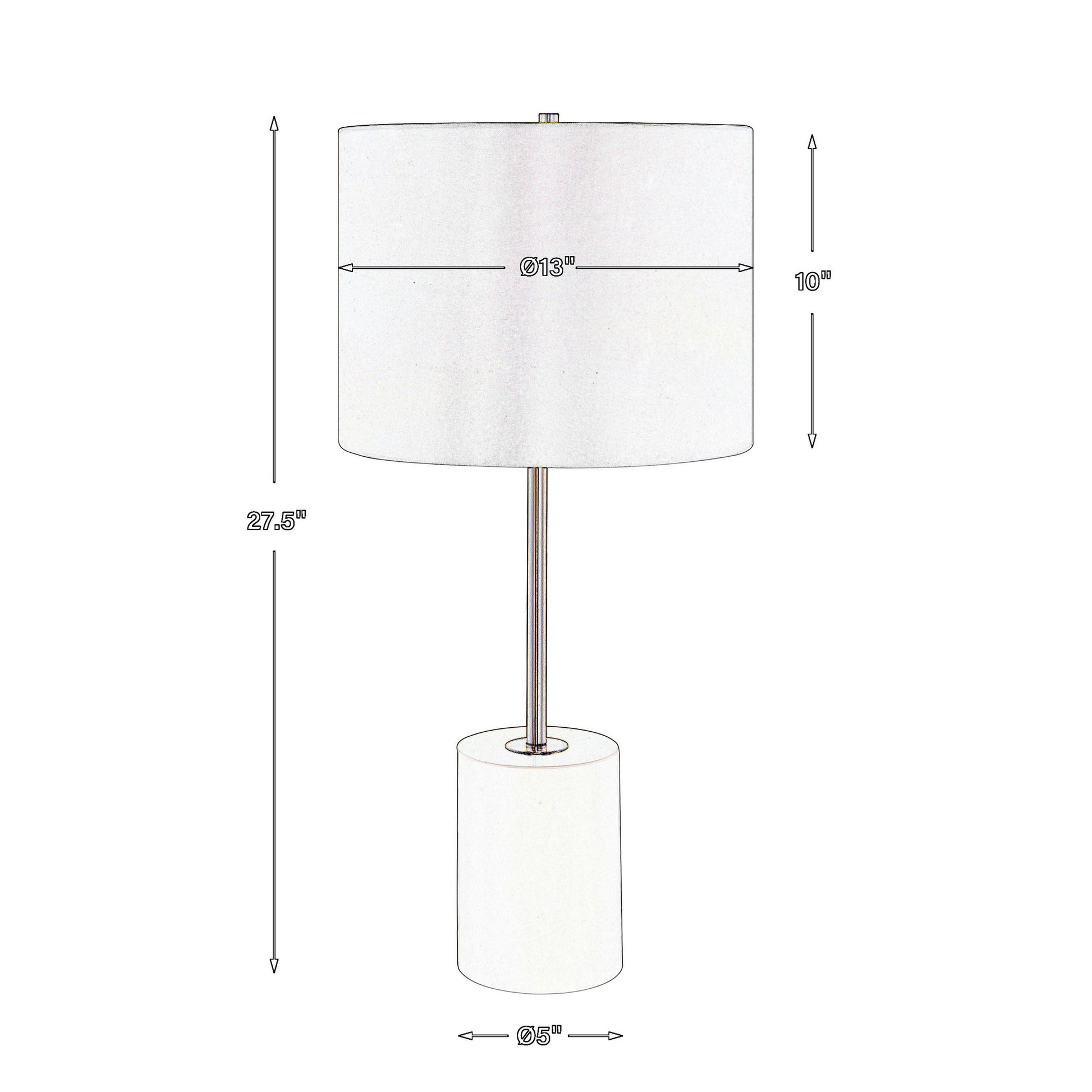 Lily 28 Inch Accent Lamp, Round Hardback Drum Shade, White Base, Gold White Gold Fabric Metal