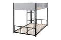 Metal Twin Over Twin Bunk Bed With Vent Board Heavy Duty Sturdy Metal Noise Reduced Safety Guardrail Cpc Certified Twin Black Metal