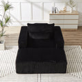 75 Inch Corduroy Sponge Sofa Lounge Chair With Removable Footrest,No Assembly Required,Fluffy Modern Sleeper Chair For Indoor Living Room Bedroom Black Foam Corduroy 1 Seat