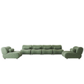 Luxury Green Chenille Fabric Modular Sofa With 6 Piece Configurable Design L Shaped Sectional With Spring Cushions & Hidden Legs Comfortable, Stylish Seating For Living Rooms Green Chenille 6 Seat