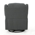 Charcoal Fabric Glider Recliner With Swivel, Manual Reclining Chair Charcoal Fabric