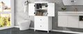 Bathroom Storage Cabinet, Cabinet With Two Doors And Drawers, Adjustable Shelf, Mdf Board, White White Mdf