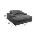Hilde Chaise W 2 Pillows, Gray Velvet Lv03691 Gray Upholstered 1 Seat