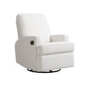 Tucker Swivel Recliner In Cream Boucle Cream Fabric