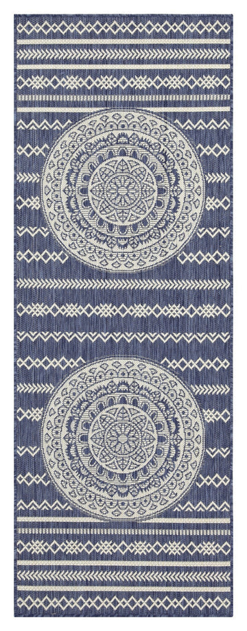 Sunshine Gc Har2016 Blue 2 Ft. 7 In. X 7 Ft. 3 In. Indoor Outdoor Area Rug Blue Polyester Polypropylene