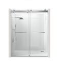 56 To 60 In. W X 76 In. H Double Sliding Frameless Soft Close Shower Door With Premium 3 8 Inch 10Mm Thick Tampered Glass And Easy Cleaning Coating In Brushed Nickel 23D02 60Bn Brushed Nickel Stainless Steel Tempered Glass Sheet Metal Plastic