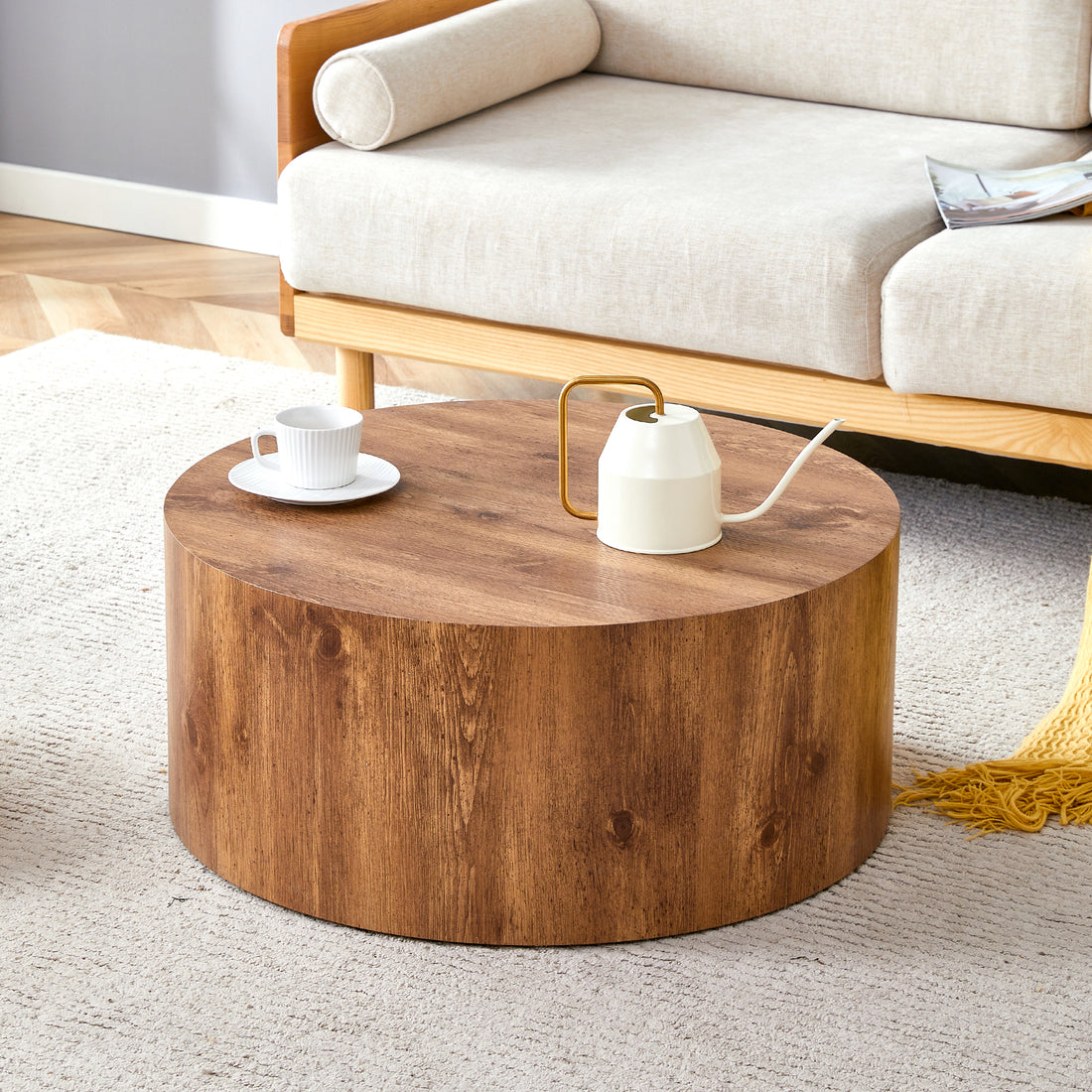 The Cylindrical Table With Its Patterned Design Can Be Easily Integrated Into A Variety Of Interior Styles, From Coffee Tables To Small Dining Tables, Workbenches Or Makeshift Writing Desks. Wood