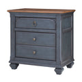 Americana Nightstand, No Assembly Required, Corduroy Blue Finish Blue Rubberwood Rubber Wood