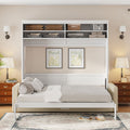 Queen Size Murphy Bed Wall Bed With Sofa,White Queen White Mdf Lvl