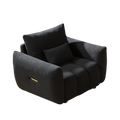 Mh39.7'' Teddy Fabric Sofa, Modern Lounge Chair For Apartment, Office, Living Room And Bedroom Black Wood Primary Living Space Pine Foam Fabric 1 Seat