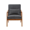 Coolmore Modern Accent Chair, Solid Wood Padding Lounge Armchairs With One Pillow For Living Room, Bedroom, Guest Room Gray Gray Primary Living Space Foam Velvet