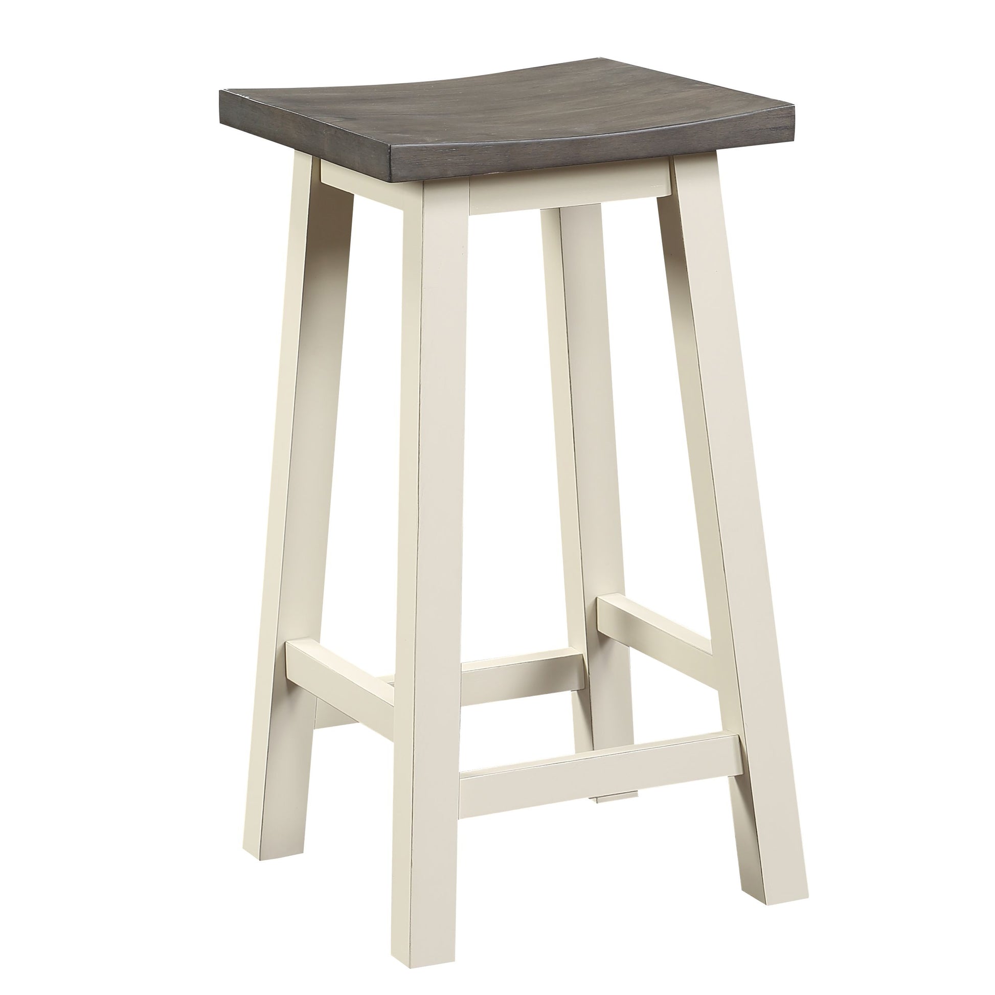 Grey Oak And Antique White 3 Piece Counter Height Set Grey White Kitchen Rubberwood Wood