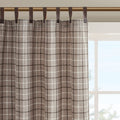 Plaid Faux Leather Tab Top Curtain Panel With Fleece Lining Only 1 Pc Panel Multicolor Polyester