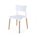 Plastic Dining Chair Set Of 2 White Polypropylene