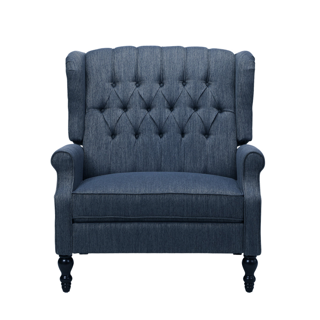 One And Half Seater Recliner Navy Blue Fabric