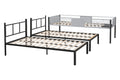 Triple Bunk Bed With Vent Board Sturdy Metal Frame Noise Free Wood Slats Separatable Into Three Beds No Box Spring Needed Twin Black Bunk Steel