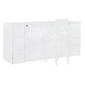 Full Size Murphy Bed With Drawers, Cabinets And Usb Ports,White Full White Mdf Lvl