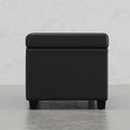 Lincoln Extra Large Storage Ottoman Bench Black Wood Fabric