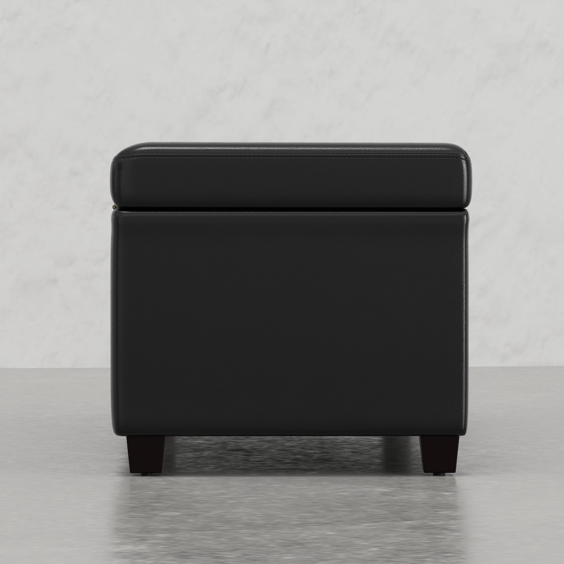 Lincoln Extra Large Storage Ottoman Bench Black Wood Fabric
