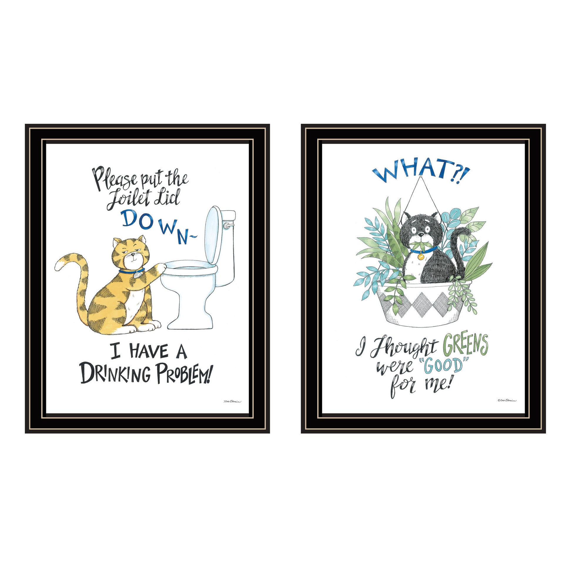 2 Piece Vignette I Have A Drinking Problem Black Framed Wall Art For Living Room, Bedroom Wall Art Print For Home Decor By Deb Strain Multicolor Wood Paper
