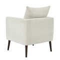 Barrel Chair, Chenille Accent Chair, Fabric Armchair Club Chair,Upholstered Arm Chair With Solid Wood Legs,Waist Pillow,Padded Single Chair For Living Room Bedroom Study Waiting Room,Beige Beige Light Brown Primary Living Space Modern Rubberwood Foam